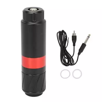 Tattoo Pen RCA Interface Cartridge Needle Black Alloy Electric Rotation Tattoo Machine Pen for