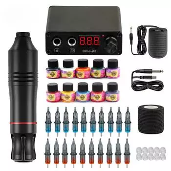 Набор для татуировки, универсальная машина для резки ниток и нанесения тумана, татуировка, машина для лошадей, полный набор комбинированных инструментов для вышивки татуировок красный
