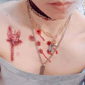 Tattoo sticker henna tattoo tattoo sticker wound prop, 1 piece, RC-679/one size