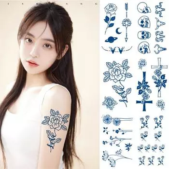 Тату-наклейка водонепроницаемая и устойчивая к поту имитация полуперманентной татуировки на половину руки 11X18CM