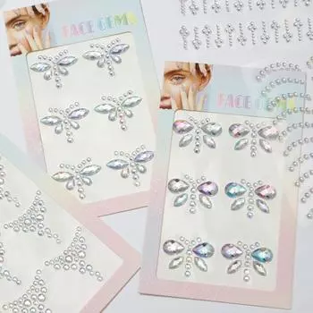 Татуировка бровей Наклейка Блестящая подводка для глаз Макияж бровей Лицо Глаза Алмаз Временная татуировка Рок 3D подводка для глаз Наклейки