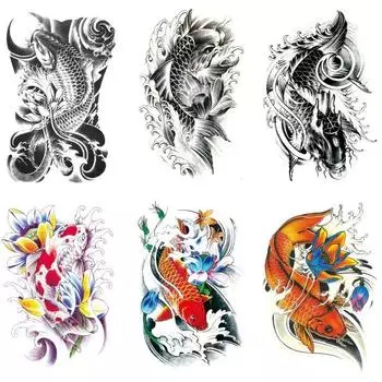 Татуировка наклейка Цветочная рука Половина руки Водонепроницаемая татуировка наклейка Благоприятное значение Татуировка в китайском стиле 148*210MM