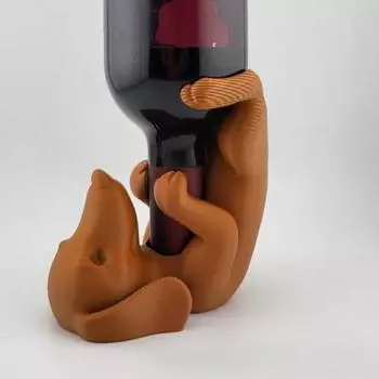 Такса держатель для бутылки вина PLA собака фигурка пивная бутылка дисплей стенд органайзер стойка для дома кухня бар обеденный стол украшение рабочего стола коричневый
