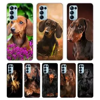 Такса Доберман для OPPO Reno7 SE 6 5 ZF 4G 5G Find X2 X3 Neo Lite Pro Plus прозрачный мягкий чехол для телефона Coque OPPO Reno5 F 4G