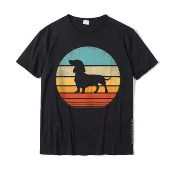 Такса Ретро Винтаж 60-х 70-х годов Закат Винер Любители собак Мужские купоны Повседневная футболка Хлопковые футболки для мужчин Комиксы