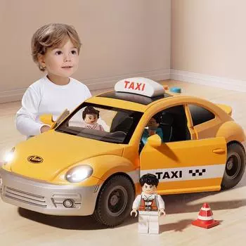Такси Детская инерционная игрушечная машинка Модель Онлайн-вызов машины со звуком и светом Игрушечная машинка для мальчиков и девочек 20*8.5*7cm