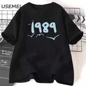 Taylors 1989 Swiftie Merche Era футболки для женщин уличная одежда с круглым вырезом летняя женская одежда с короткими рукавами футболки унисекс больших размеров L