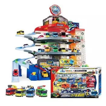 Tayo Parking Tower + Minicar Full Set Part 3, Korean toys
