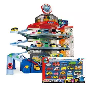 Tayo Parking Tower + Minicar Полный набор Часть 2, корейские игрушки