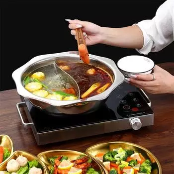 тазик Домашний ресторан гарнир Лунный диск кастрюли и сковородки тушеное мясо кастрюля из нержавеющей стали горшок с мандариновой уткой тушеное мясо со звездчатым анисом