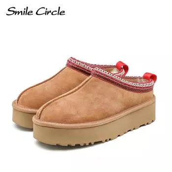 Tazz Tasman Женские замшевые кожаные шерстяные туфли на плоской платформе Женские зимние зимние сапоги 35 коричневый