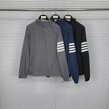 TB Tom Летняя унисекс легкая солнцезащитная куртка с капюшоном L чёрный