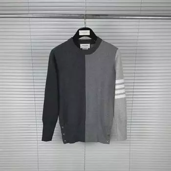TB Tom Unisex Gray Knitted Sweater: Casual, Fashionable, All-Season Wear XXL