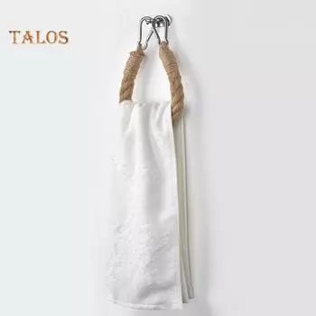 TB винтажный стиль плетеный подвесной держатель для рулона туалетной бумаги декор 40cm