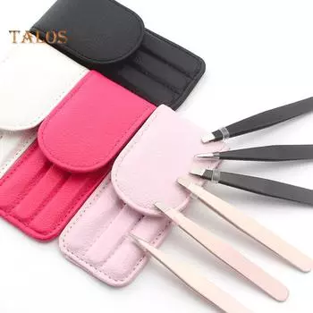 TBH, 3 шт., наклонный плоский пинцет из нержавеющей стали для бровей, набор зажимов для удаления волос розовый