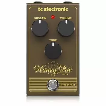 tc electronic Аналоговая педаль Fuzz с широким диапазоном усиления и аналоговой схемой True Bypass HONEY POT FUZZ
