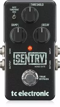 tc electronic Цифровая педаль шумоподавления TonePrint Совместимость True Bypass Buffer Встроенный SENTRY NOISE GATE