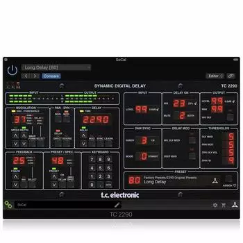 TC Electronic Legendary Dynamic с дополнительным аппаратным настольным контроллером и фирменными предустановками, совместимыми с ПК и Mac TC2290-DT Dilug-in