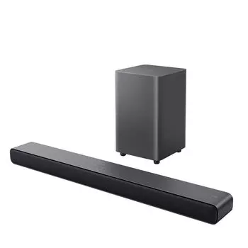 TCL Soundbar S55H 2.1ch All-in-One Speaker with Wireless Subwoofer, Dolby Atmos, DTS Virtual:X, Bluetooth 5.3, HDMI, eARC 2.0, USB OTA Subwoofer