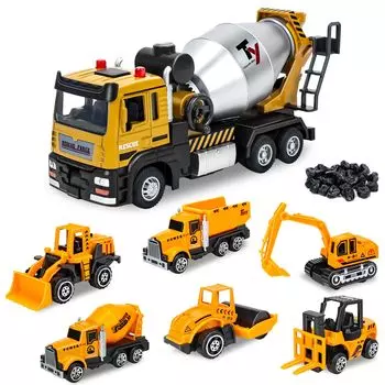 Tcvents Working Car Toy Set 7 Piece Set Tomica Construction Site Excavator Car Construction Vehicle Toy Work Vehicle Toy Sandbox Car Toy Sandpit Play