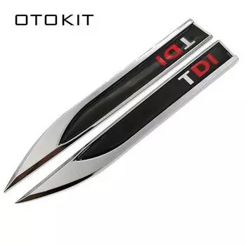 TDI Logo 3D Epoxy Car Badges 1 Pair Metallic Stickers Car Emblem Stickers For Polo Golf 6 Passat B6 T5 TSI, Auto Accessories