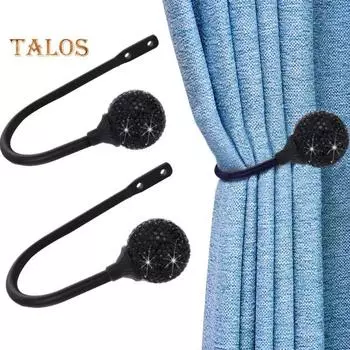 TDStore 1 пара многофункциональных шаров со стразами, блестящая петля, держатель для домашней шторы, подхват для драпировки разноцветный