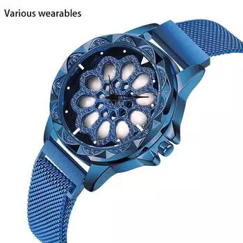 Те же кварцевые часы для студенток, водонепроницаемые часы, простые, модные и стильные, корейский стиль, кварцевые часы с сетчатым ремешком