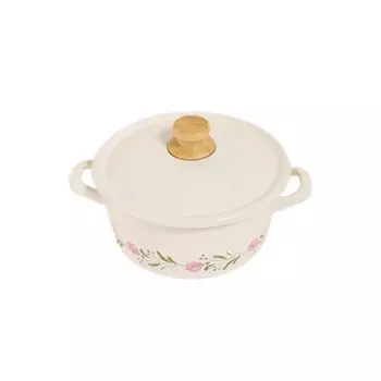 Tea AfternoonTea LIVING Набор из кастрюли и сковороды JD55 Enamel Fleur Enamel Casserole Ivory [Afternoon Living] слоновая кость