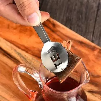 Tea Bag Squeezer Clip Stainless Steel Teabag Tongs Silver Herb Grip Strainer Spoon For Gripping Ice Cube Sugar Kitchen Food Tool