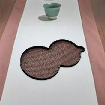 Tea Cup Serving Tray Bamboo Woven Plate Multipurpose Vanity Thai Dinner for Gourd shaped