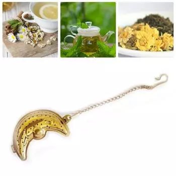 Tea Filter with Chain Polished Portable Useful Loose Leaf Infuser for Restaurant серебряный