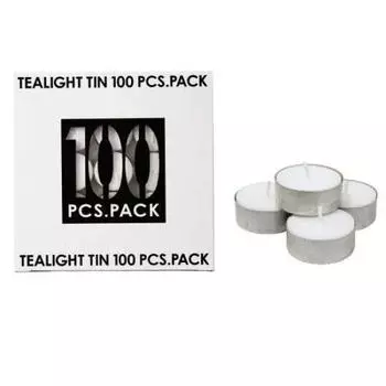 Tea light tin 100 pieces x 2 pieces set белый