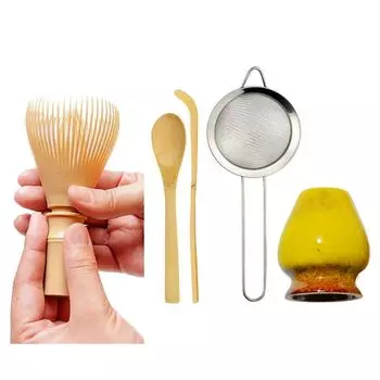 Tea Matcha 5 Piece Tea Tea Matcha Tea Ceramic Chasen 100 Resin Tea Whisk of Utensils, Whisk, Set, Reshape, Scoop, Spoon, Whisk, Set, Chasha, Stands,