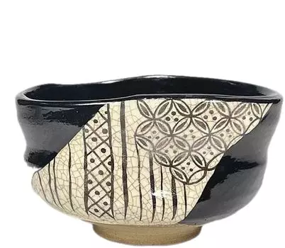 Tea matcha black Oribe tea made by in paper box utensils, bowl, setomono, bowl, Keito, чёрный