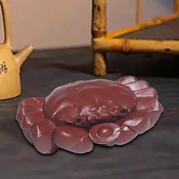 Tea Pet Crab Statue,Miniature Figurine Trays Accessories Inside Gift Purple Clay