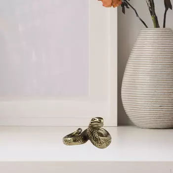 Tea Pet Snake Statue Creative Decoration Crafts Ornament Animal Sculpture for Desk Bookshelf Table