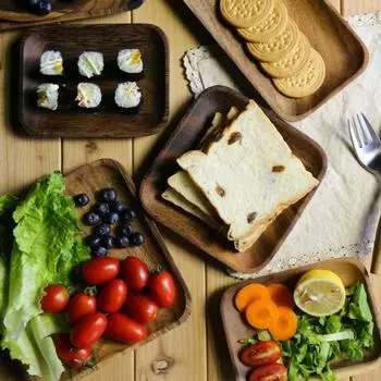 Чайная тарелка Поднос для фруктов Деревянная тарелка для овощей 16.5*16.5*2