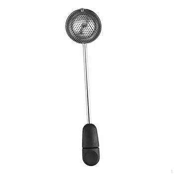 Ситечко для чая, насадка для муки, шарик для заварки, мелкая сетка, портативный портативный прибор для чашки чёрный