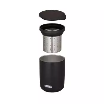 tea Thermos Vacuum Insulated Tea Tumbler 400ml Stone Black STB [Includes strainer] JTB-400FI