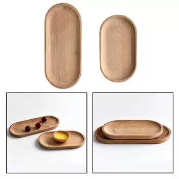 Tea Tray Serving Table Plate Snacks Food Storage Dish for Fruit Dishes Saucer Dessert Bamboo