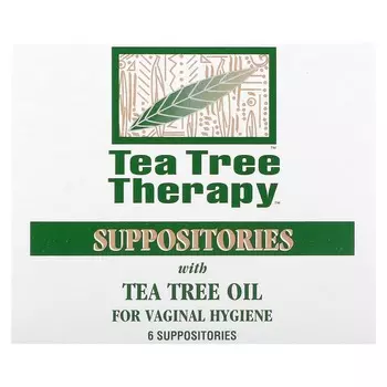 Tea Tree Therapy, свечи с маслом чайного дерева для гигиены влагалища, упаковка из 6 шт.