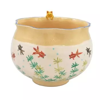 Tea Utensils Matcha Tea Bowl Matcha Bowl Tea Ceremony Kyoto Ware Made in Japan Cat Cat Tea Bowl Made by Kosho Takenaka Gift Size 11 x Height 8.5cm