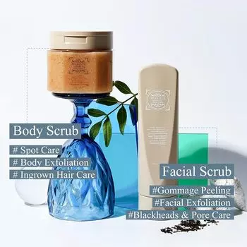 Teabless Скраб для лица Earl Grey Tea Perfume Facial Scrub in Bulk 230g / Скраб для тела Jam Body Scrub 300g, Увлажнение, Корейская косметика, Kbeauty, образец Jam Body Scrub
