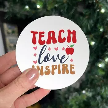 Teach Love Inspire Эмалевые подставки Подставки под напитки Настольные коврики для напитков Эмалевые подставки Декор стола Лучший подарок для учителя 10cm