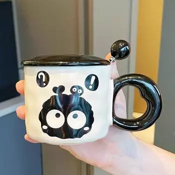 Teacher s Day Gift for Teachers Men s Souvenir Cute Ceramic Mug with Lid Water Cup Practical Cup Coffee Cup 301-400ml