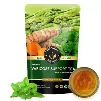 TEACURRY Имбирный чай для поддержки при варикозном расширении вен(100 грамм россыпью)-Помогает при варикозном расширении вен | Сине-фиолетовые выпуклости, известные как варикозные вены