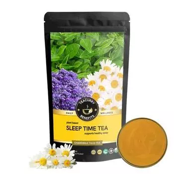 TEACURRY Натуральный чай для сна - 50 грамм | 100% зеленый чай с лимонником, ромашкой, лавандой | Помогает расслабиться во время сна, успокаивает нервы, борется с бессонницей