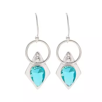Teal Tourmaline 925 Sterling Silver Earring V1680, Teal Earring, Pear Earring, Valentin s Day Gift, Gift For Her, Birthday Gift, Handmade Jewelry, Sil