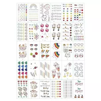 Team Maker Tattoo Sticker, 30 types of cute tattoos, real tattoos, 30 types of cute tattoos, Q type, 1