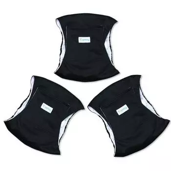 Teamoy Dog Manners 3 Piece Mesh Absorbent Waterproof Adjustable Waist Prevents For Nursing Pee Prevention Black Black Belt, Set, Male, Lining, Layer,